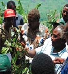 Showing local farmers how to do it